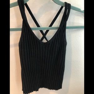 Black ribbed tank tank. Worn once